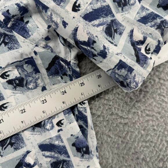 Columbia Shirt Men's Large Blue Fish Fishing All over Geometric Outdoor Vintage - Picture 4 of 6